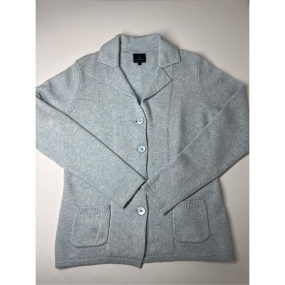 CASHMERE COLLECTION Knit Cardigan Women's Size XL Button Long Sleeve Light Blue - Picture 3 of 11